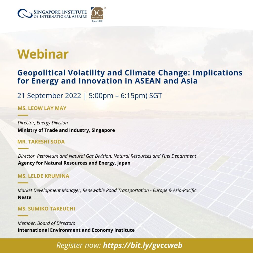 Geopolitical Volatility and Climate Change: Implications for Energy and Innovation in ASEAN and Asia